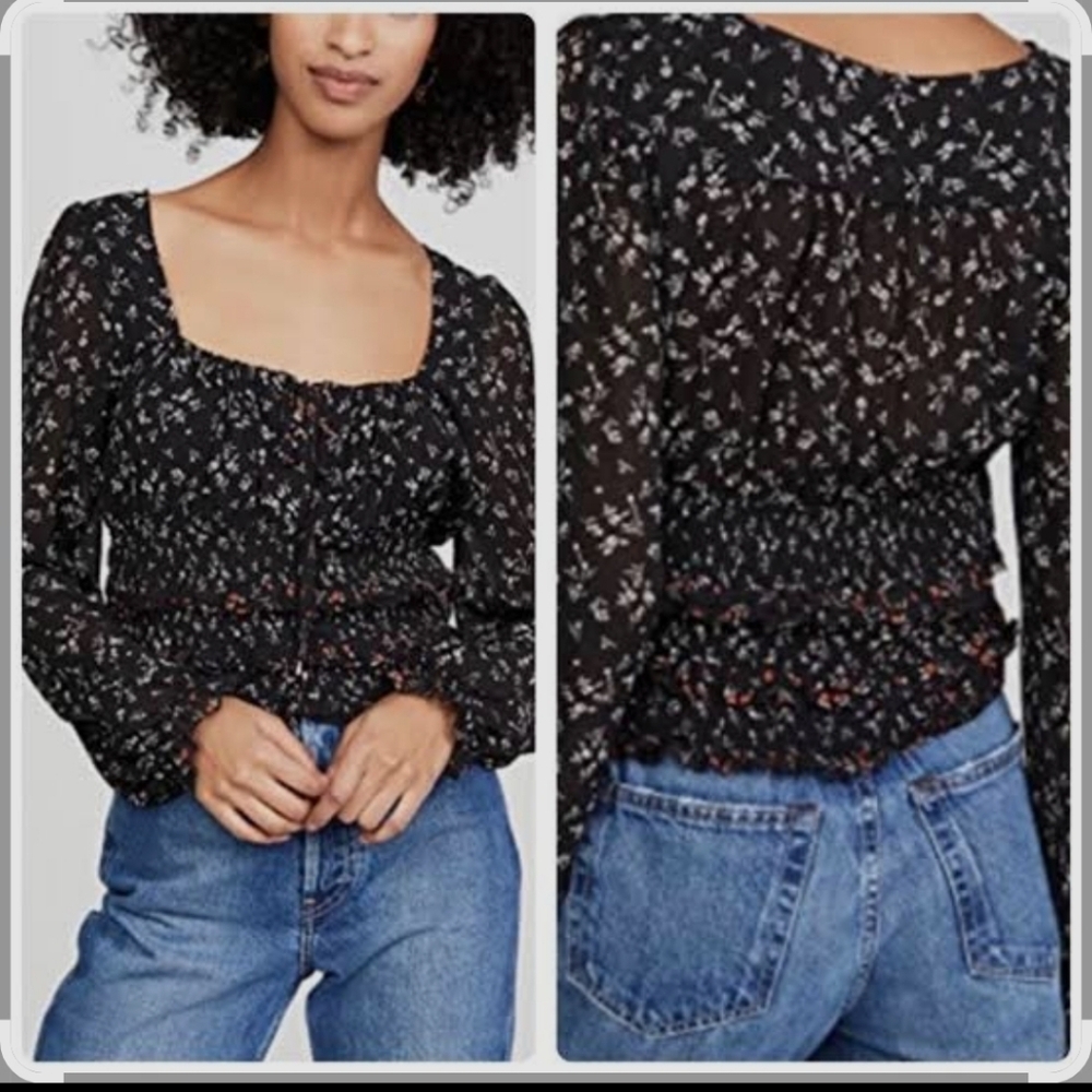 Free People Top Women's Large Printed Lolita
